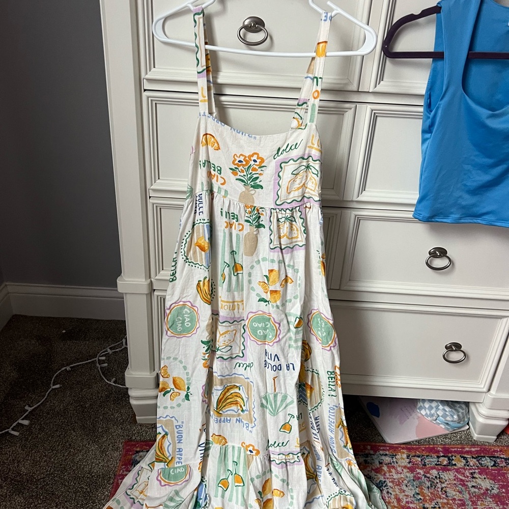 European Colorful Patterned Maxi Dress